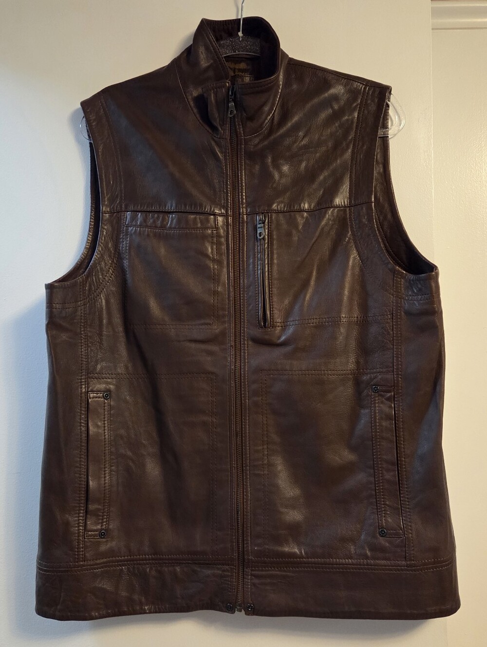 ORVIS Men's Leather Vest Brown Medium